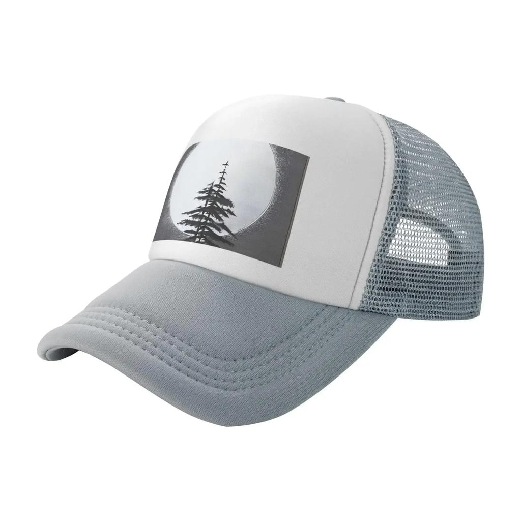 Neue Trucker-Kappen Mond Kieferbaum Druck Netz Baseballkappe Damen mit verstellbarem Snapback-Verschluss