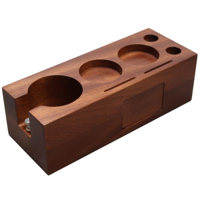 Wood Tamper Station Coffee Supplies Coffee Tool Holder Coffee Tamper Station Wood Material Gift for Coffee Enthusiasts