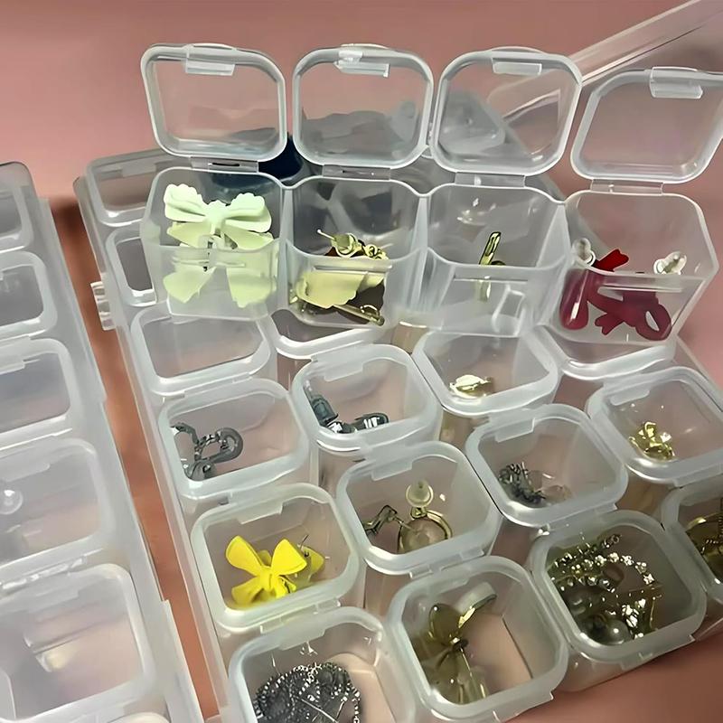 Nail Art Storage Box 24compartment Slot Organizer Storage Beads Container Adjustable Jewelry Storage Box Rectangle Case TMZ