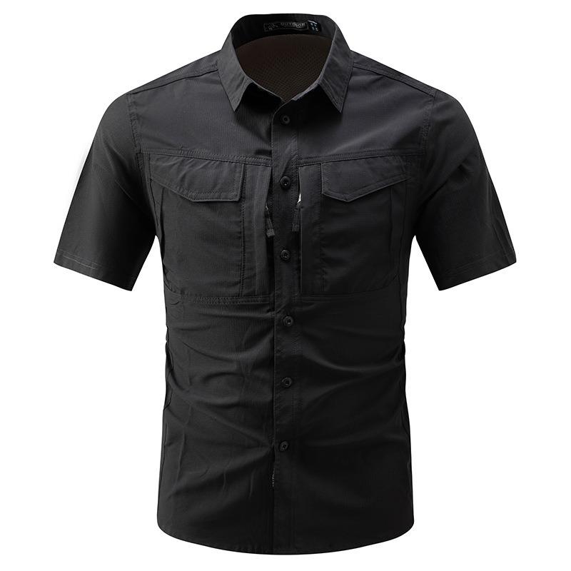 Men's 2026 Summer New Quick Dry Workwear Short Sleeve Shirt, Thin Loose Fit Outdoor Casual Half Sleeve Shirt, Trendy Style