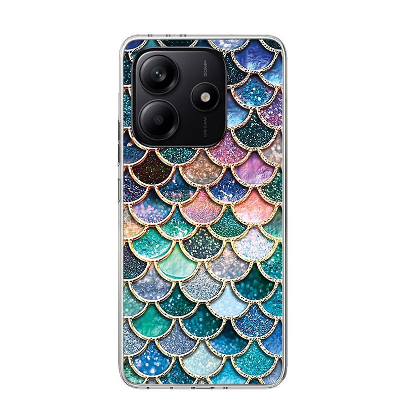 Fish Scale Pattern Mermaid Phone Case For Xiaomi Redmi Note 15 14 13 12S 12 Pro Plus 11S 11E 11 11T 10S 10 Art Soft Pattern Cove