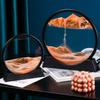 7/12inch Moving Sand Art Picture Round Glass 3D Deep Sea Sandscape In Motion Display Flowing Sand Frame Relaxing Desktop Decor