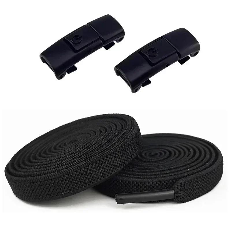2 pezzi senza lacci elastici lacci per scarpe senza lacci lacci per scarpe con chiusura a pressione lacci per scarpe da ginnastica per bambini e adulti 8 mm lacci piatti allargati per scarpe