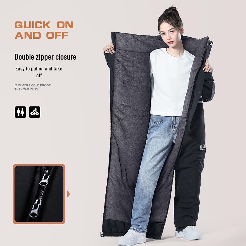 Bemei Fleecegefütterte Wasserdichte Elektrofahrrad-Windjacke - Winterwarm, Winddicht, Verdickt, Doppelseitig.