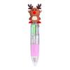 Christmas Ballpoint Pen Snowman Reindeer Topper Designs Multi-Color Writing Pen Fun Holiday Gift for Students Friends