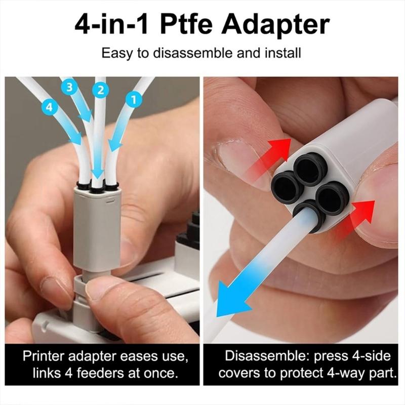 Five Way Component Switching Consumable Five Way Component PTFE Adapter For 3D Printer Easy Installation Maintenance