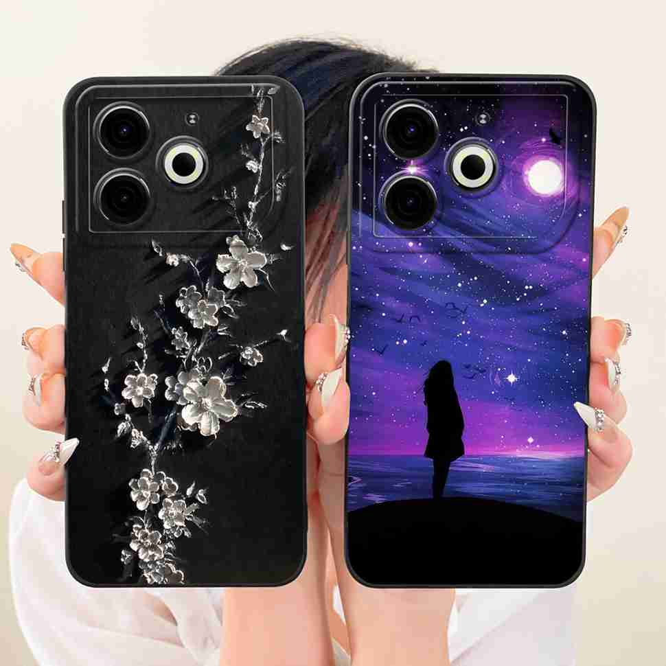 For Tecno Pova 6 Neo Case Pink Cherry Cartoon Silicone Phone Casing Tecno Pova6 Neo 6Neo LI6 Case Protection Back Cover