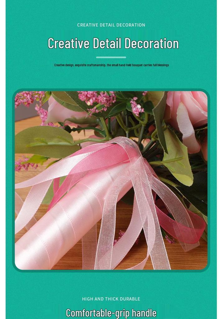 Braut-Weißes Schleierkraut & Rosenstrauß - Frische Künstliche Blumen für Hochzeit oder Brautjungfer.