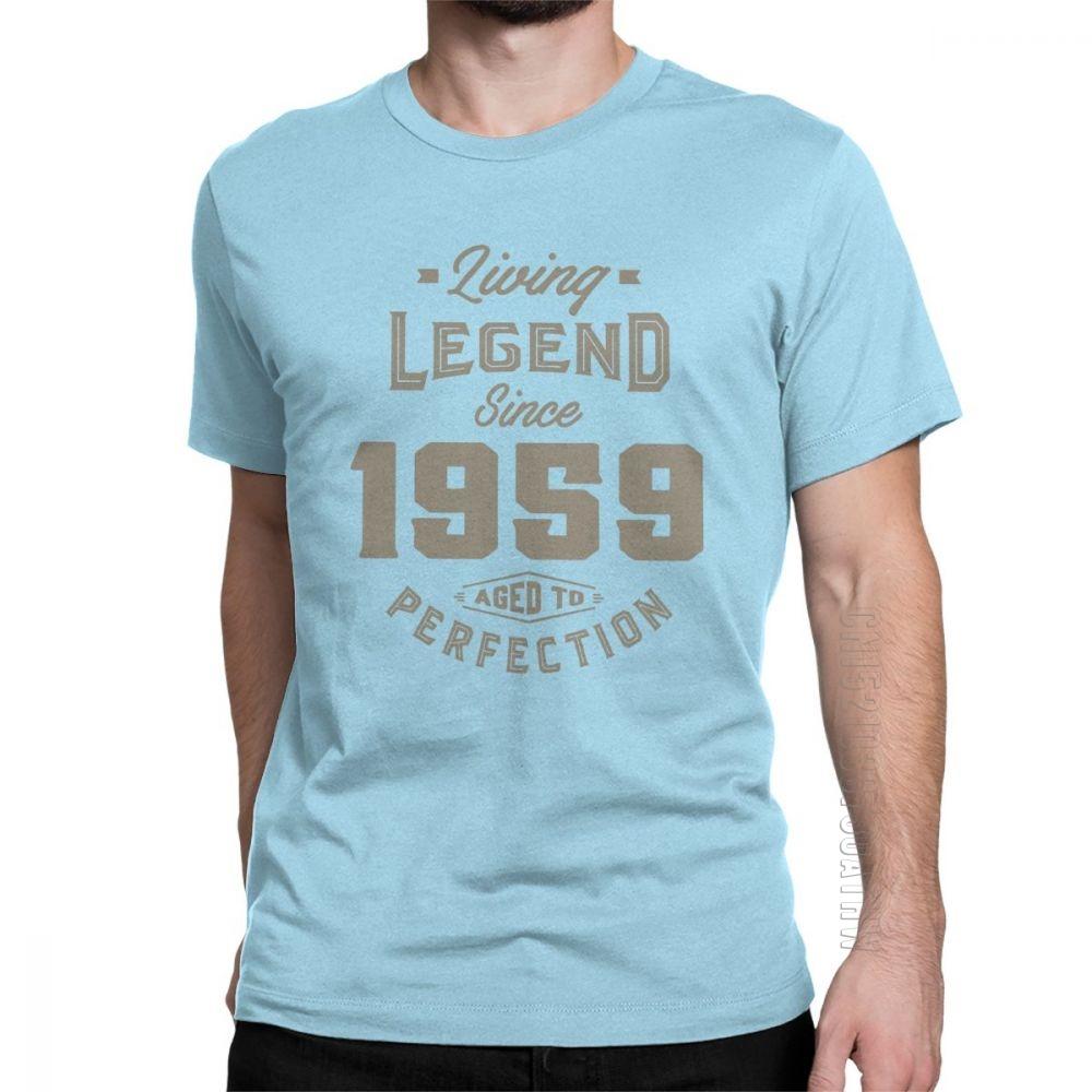 Living Legend Since 1959 Birthday TShirt Anniversary Birth Present T Shirt Vintage Men Gray Clothing Vintage Pure Cotton Tees