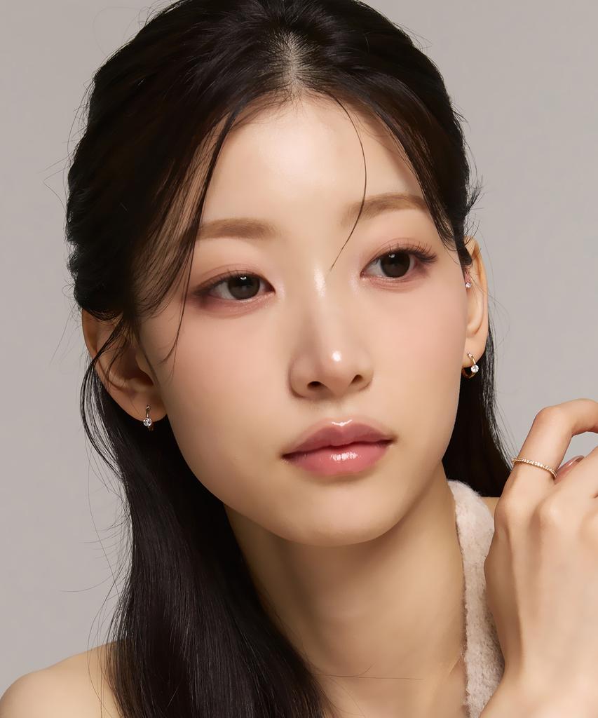 Goldndear 14Kgf Double Cubic Mini One-Touch Hoop Earrings