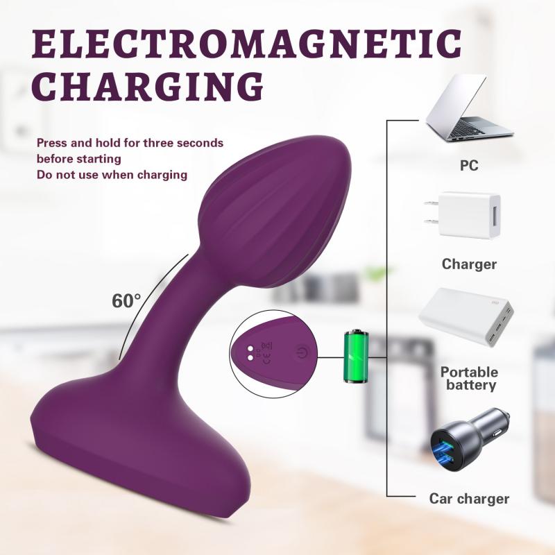 Vibrerende Butt Plug Prostata Massasjer Vibrator med fjernkontroll 10 vibrasjonsmoduser Silikon Oppladbar analplugg Sexleketøy for menn og kvinner