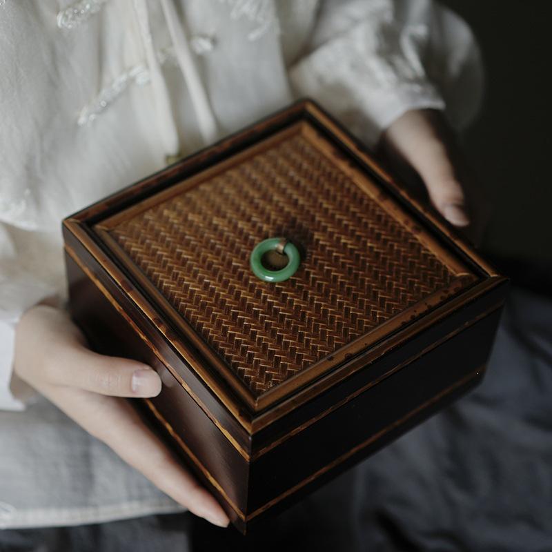 Xiang Fei Bamboo Inlaid Embroidery Box for Beads and Needlework Storage Box
