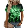 Women's Loose Fit Casual Halloween Print T-Shirt Short Sleeve Crew Neck Comfortable Top for Daily Wear and Seasonal Outfits