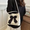 Large Capacity Bow Handbag Creativity Reusable Korean Style Shoulder Bags Canvas Bag Shopping Bag Casual Tote Bags
