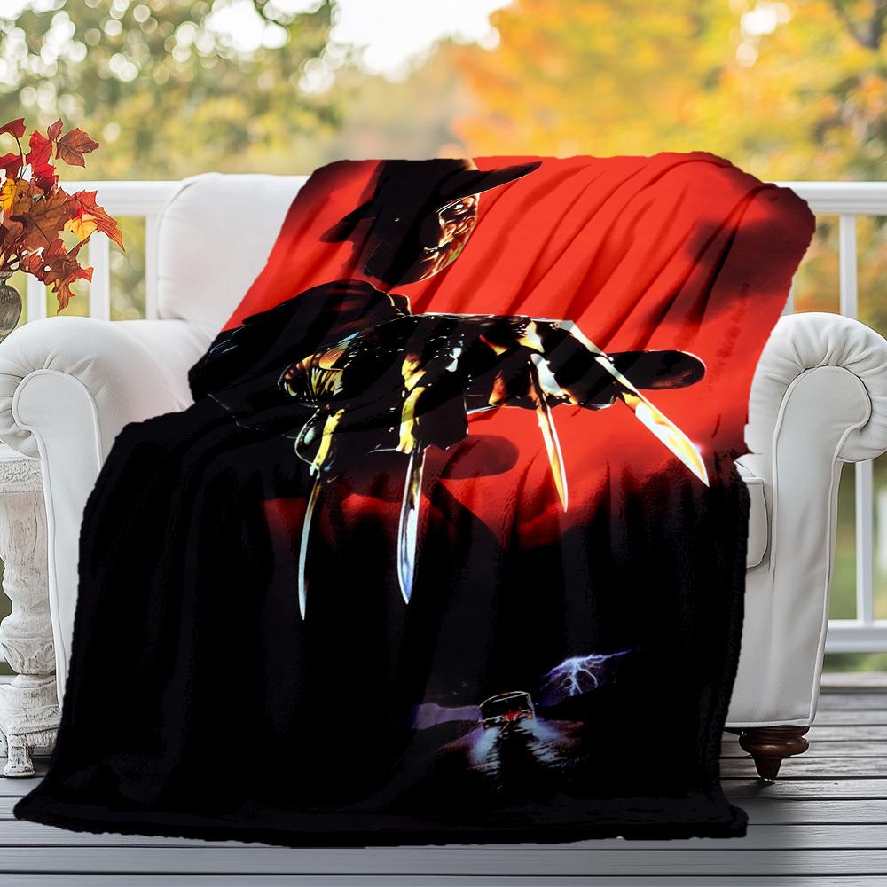 1pc Freddy Krueger, Nightmare on Elm Street, Horror  - Throw Blanket, Soft, Flannel Blankets, Living Room,  All Seasons Use-102758