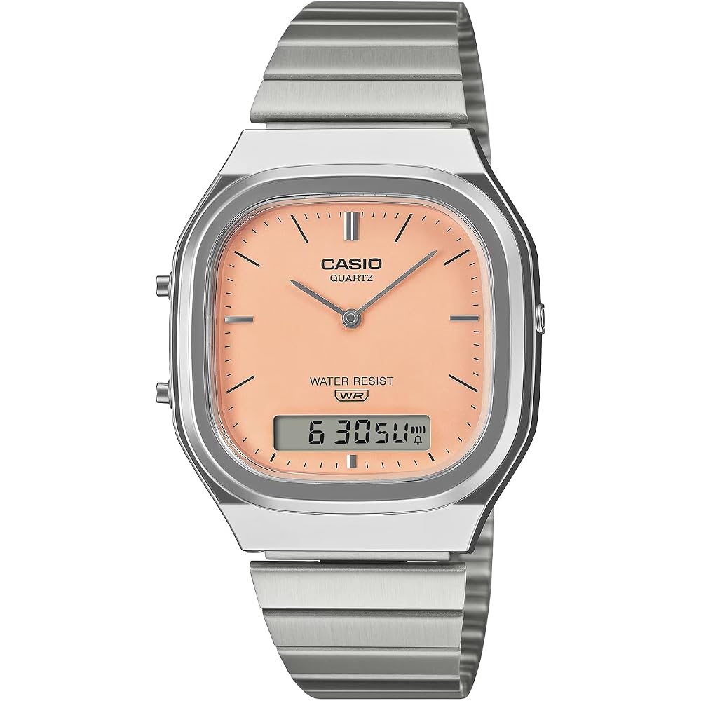 [Casio] CASIO Analog-Digital Quartz Watch Edgy Collection AQ-240E-4A Unisex Dual Time Pale Orange Overseas Model [Parallel Import]