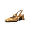 Women's high-heeled sandals spring and summer new simple and comfortable thick heel large size light mouth bag head sandals