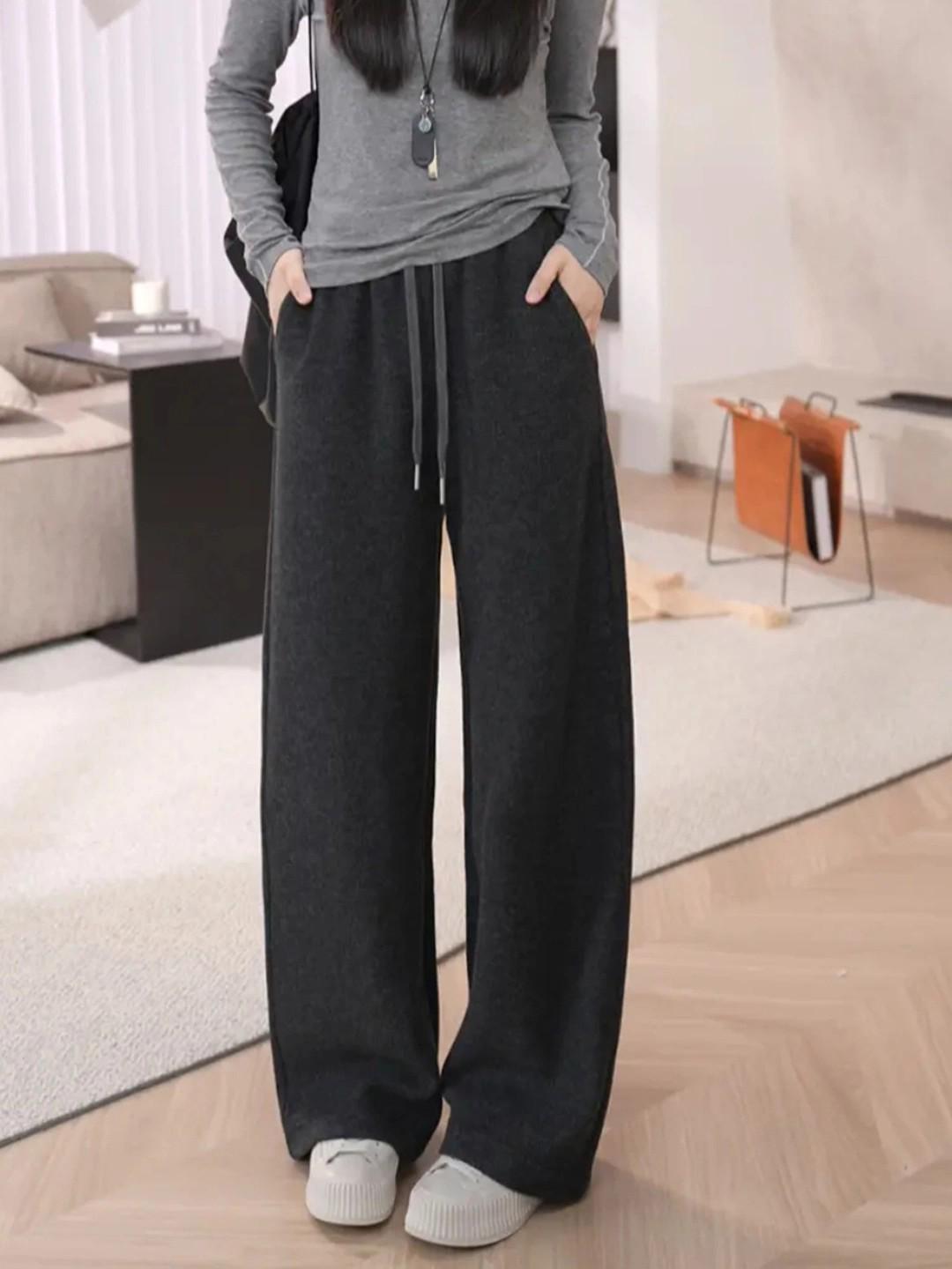 

Women s Autumn 2026 Elastic Waist Straight Leg Soft Rice Pants – Slim, Casual, Wide-Leg Design XX-Large