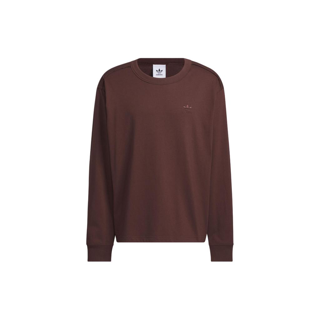 Adidas Originals Long Sleeve Tee Casual Pullover Sweatshirt Unisex Tops Dark-Grey Brown JG1520