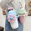 700Ml Cartoon Vacuum Flasks Straw Thermos Cup Female 316 Stainless Steel Milk Tea Cup High Value with Rope Flower Water Cup Gift