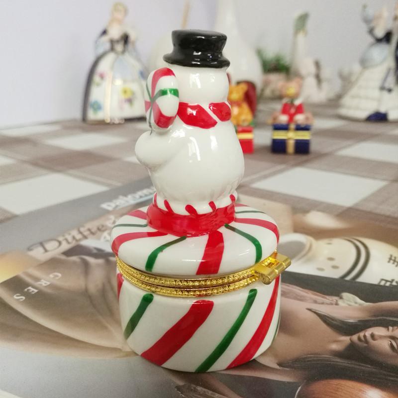 European and American Style Ceramic Handicraft Jewelry Box, Creative Home Furnishings Hand-painted Ceramic Storage Box