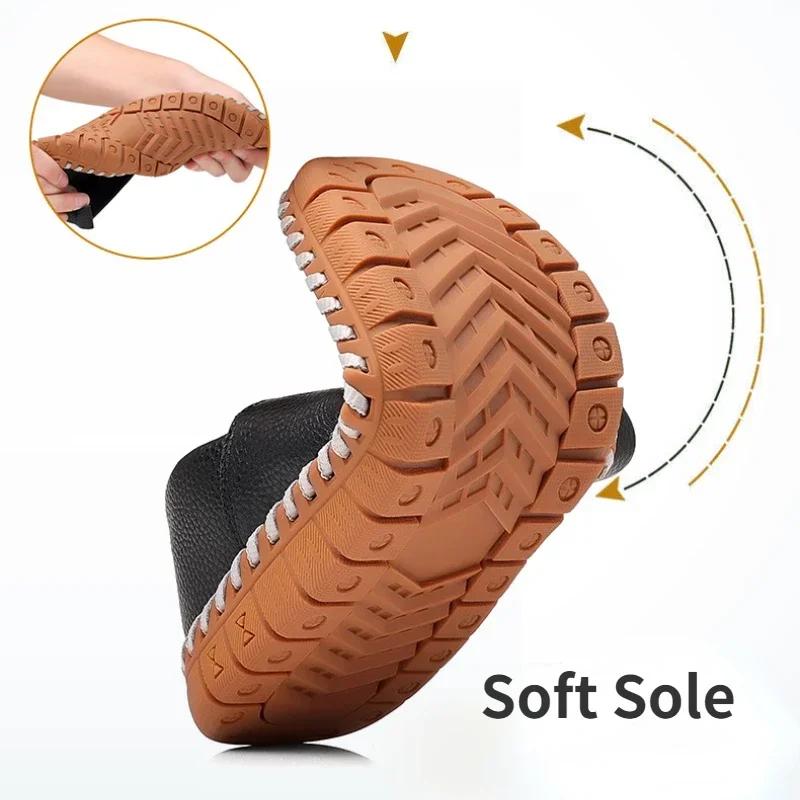 Fashion Lazy Loafers Men's Leather Casual Shoes Solid Man Flat Shoes Slip On Soft Sole Driving Shoes for Men Footwear Sapatenis Masculin