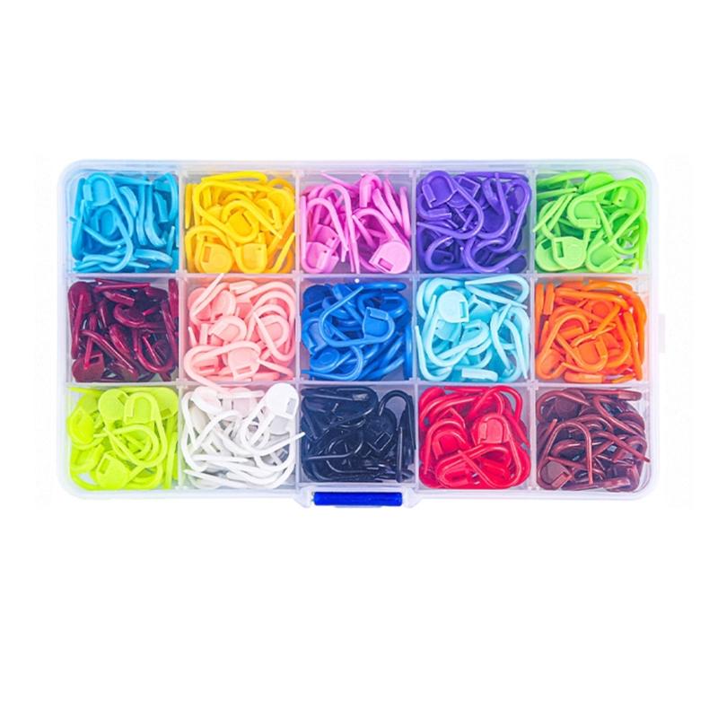 600/1500Pcs Stitching Markers with 20/75Pcs Large Eye Sewing Needle, Colorful Crochet Locking Markers Yarn Needle Set