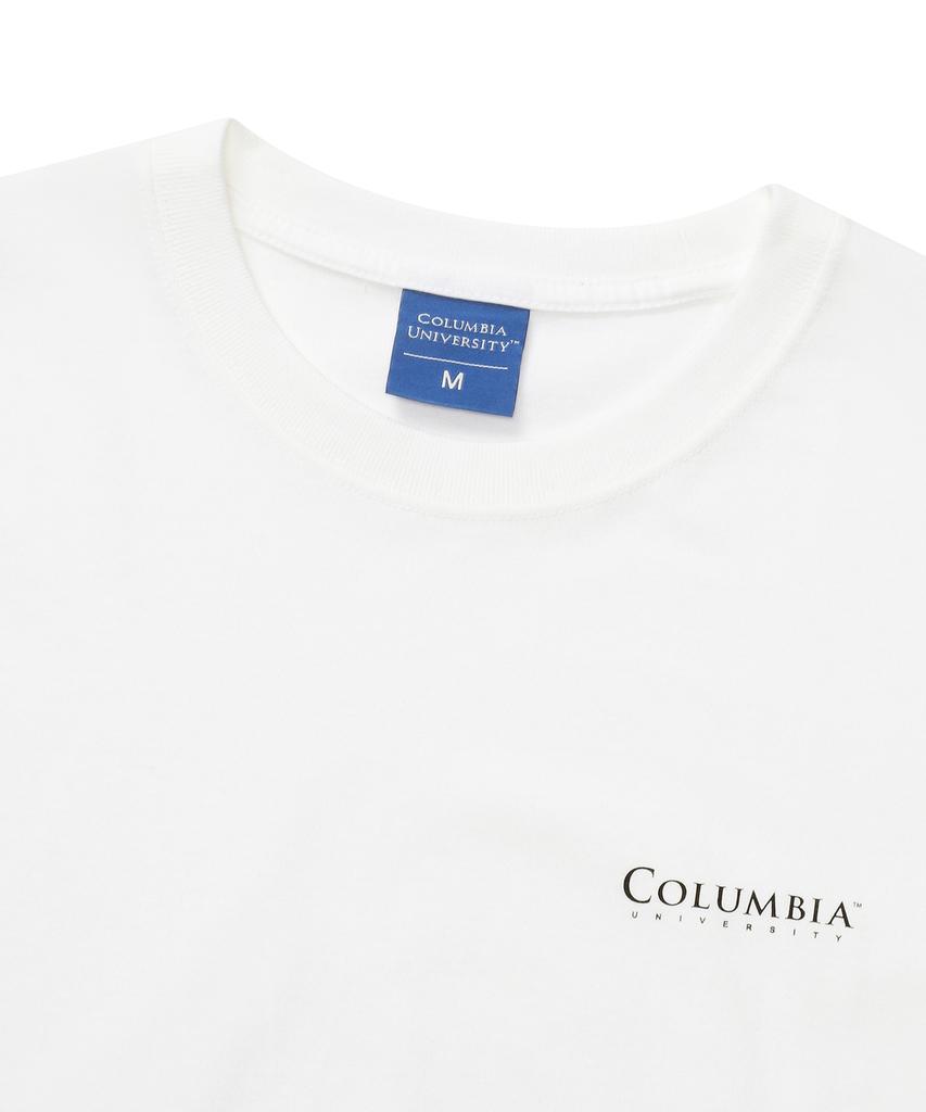 COLUMBIA UNIVERSITY Cu Signiture Small Logo T-Shirts White