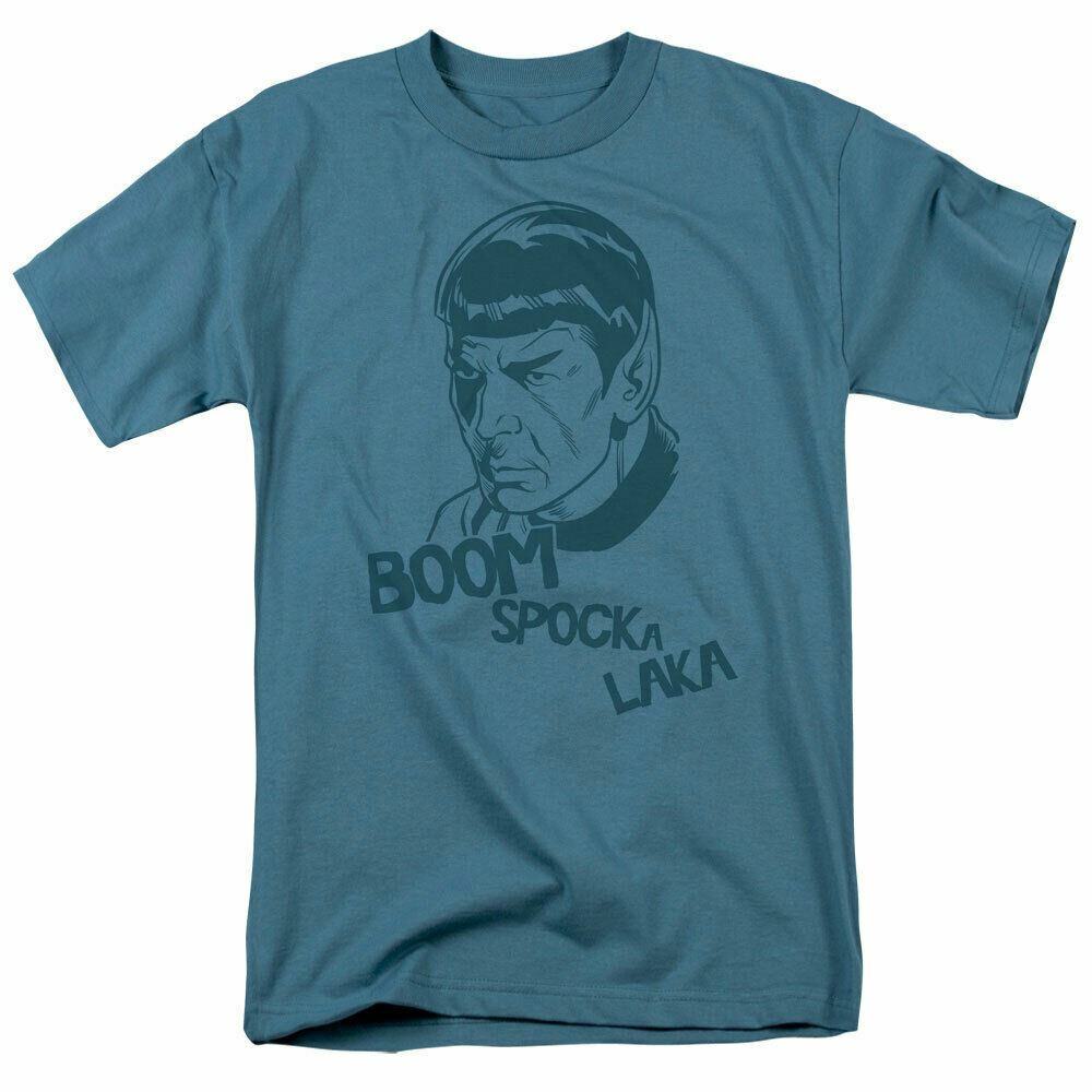 26 Star Trek Boom Spocka Laka T Shirt Licensed Sci-Fi TV Classic Tee New Slate Unisex T-Shirt XXXL