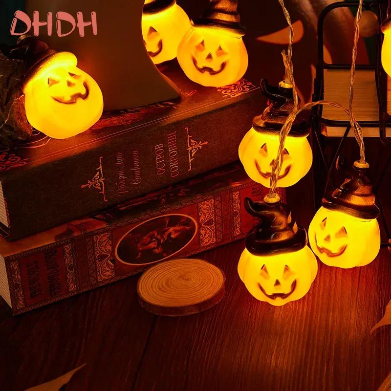 Halloween Decoration Pumpkin String Lights Portable LED Light String Holiday Decoration Lights Outdoor Indoor Home Party Decor