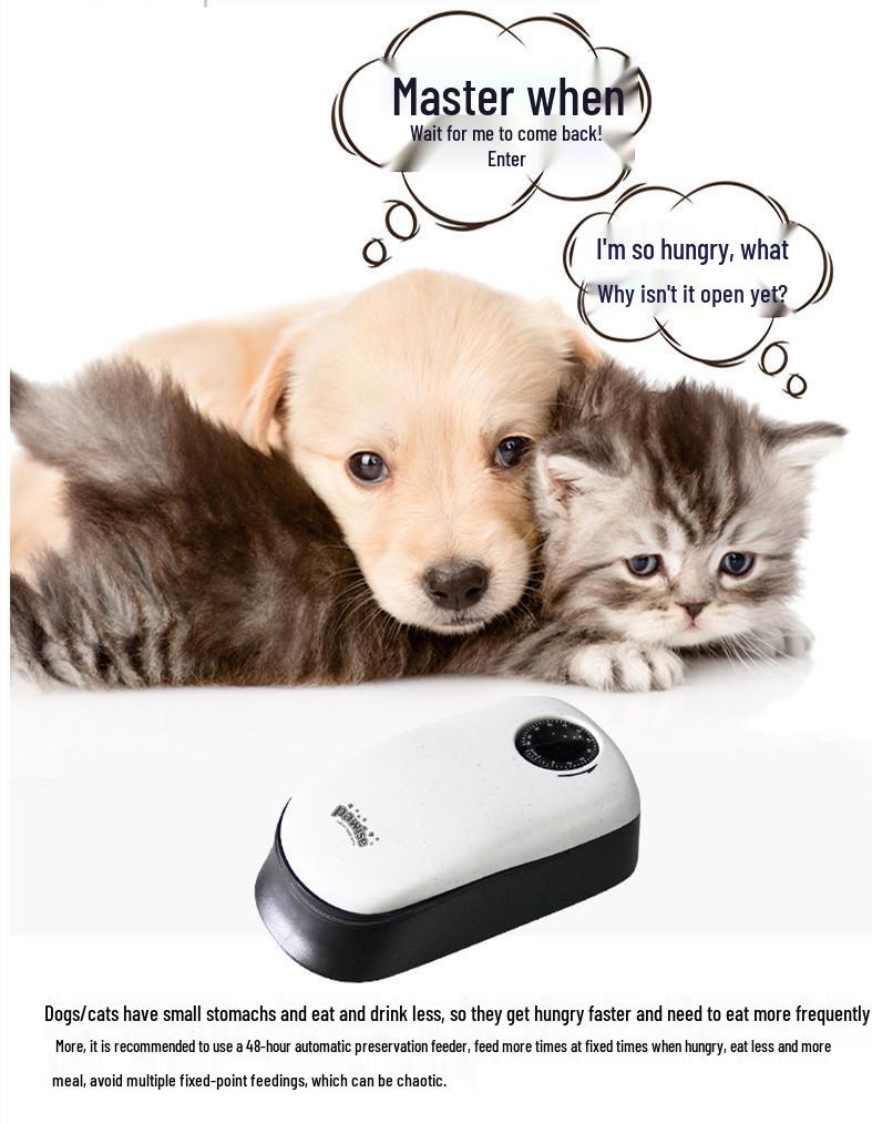 Smart Pet Feeder: Automatic Dog & Cat Food and Water Dispenser with Timed Lid