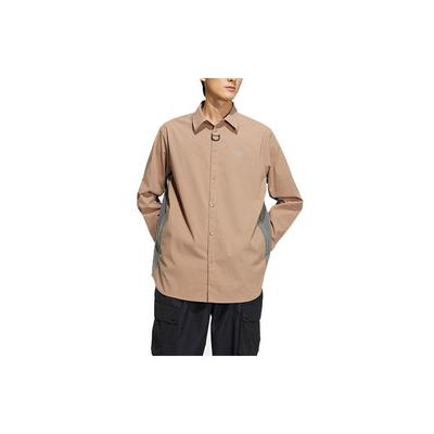Solid Color Long Sleeve Sports Shirt Men Tops Brown HE6619