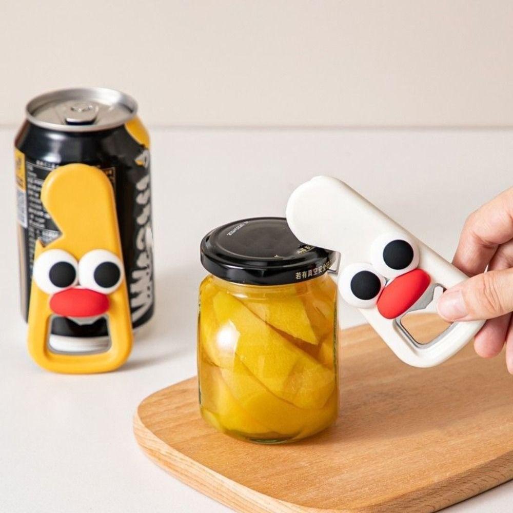 2Pcs/Set Portable Wine Bottle Opener Cartoon Canning Lids Opening Tool Bottle Opener  Restaurants