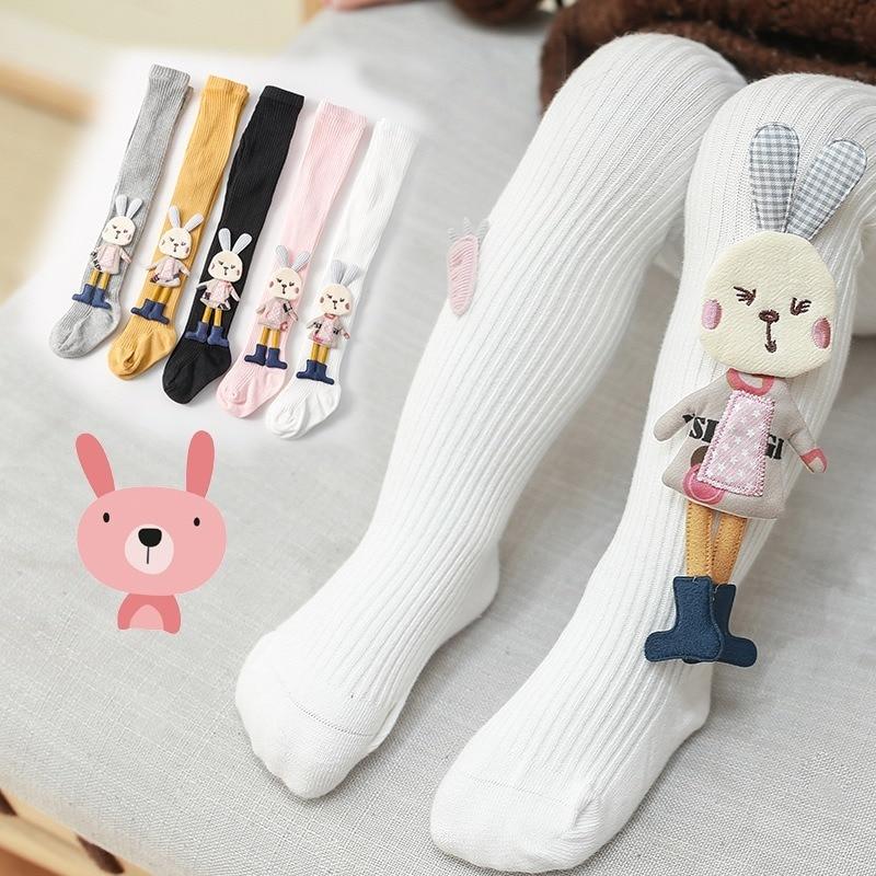 Baby Mädchen Strumpfhosen Cartoon Strümpfe 3D Kaninchen Niedliche Mädchen Strumpfhosen Baumwolle Herbst Winter Hosen Gestrickte Socken Hosen 0-4 Jahre