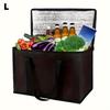 Extra Large Black Insulated Cooler Bag Durable, Reusable, Foldable, Multi-Compartment for Food & Beer, Good Temp Control.