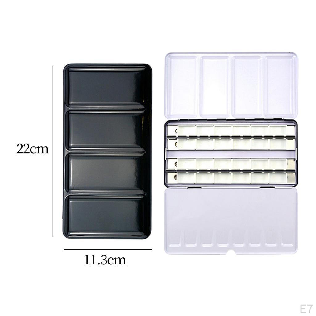 Empty Watercolor Palette DIY Tray with Lid Large Travel Tin Metal Box for
