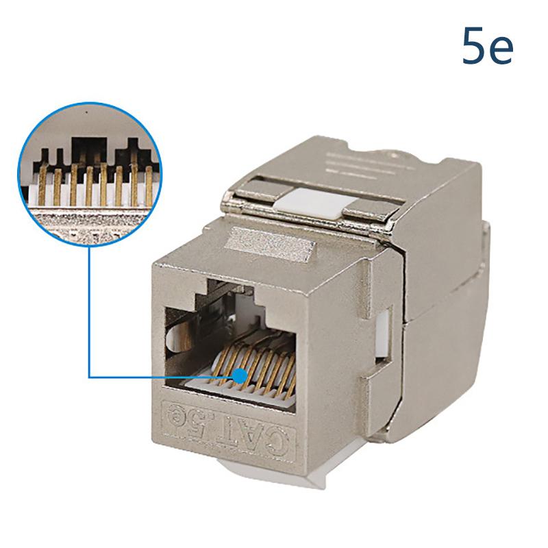 

Cat6A Cat7 Keystone Jack Cat7 Rj45 Stp Tool-Less Type Zinc Alloy Module Jacks Adapter Coupler For 22 To 26 Awg