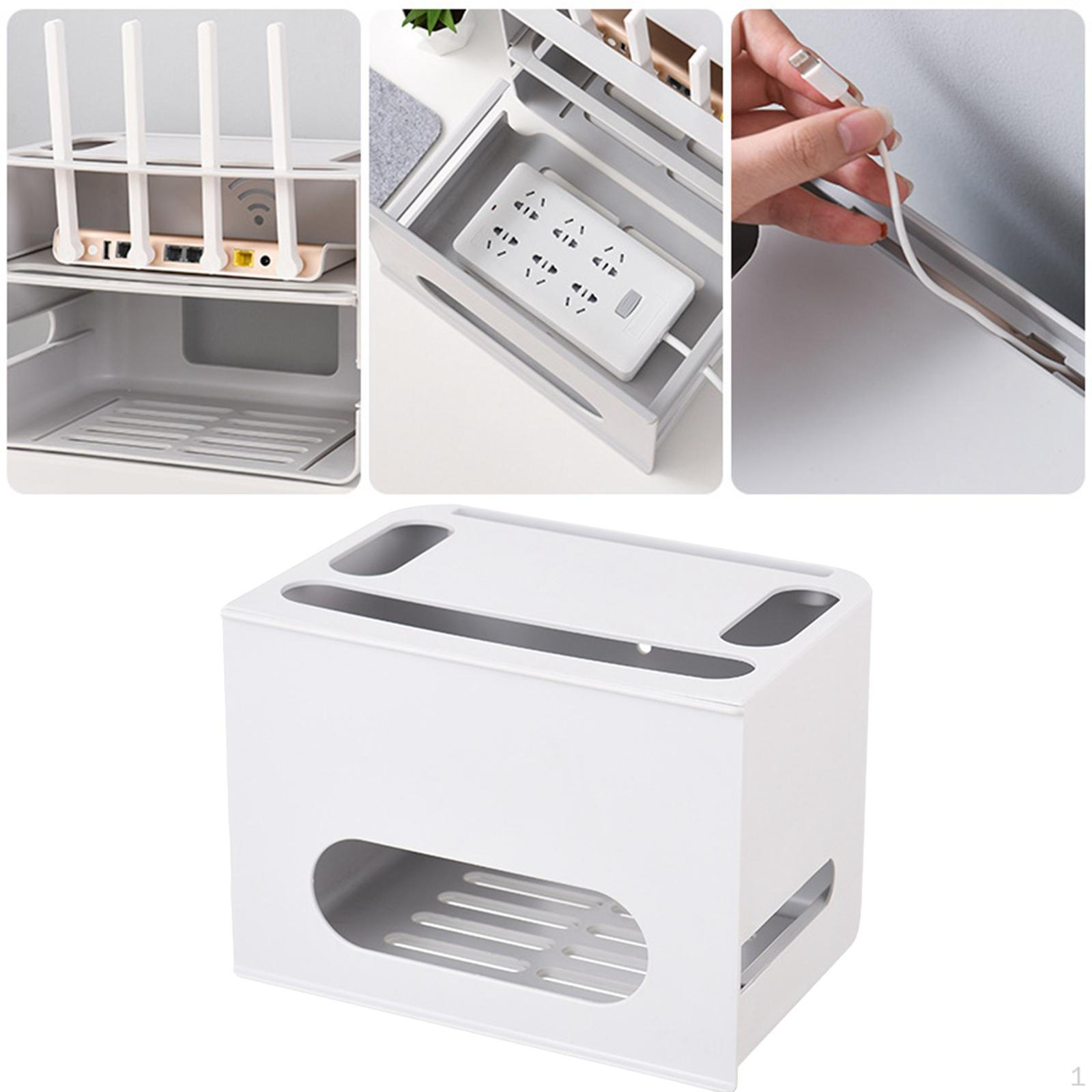 Double Layer with Compartments Three Hole Outlet Socket Organizer for Desktop Office grey 2180₽