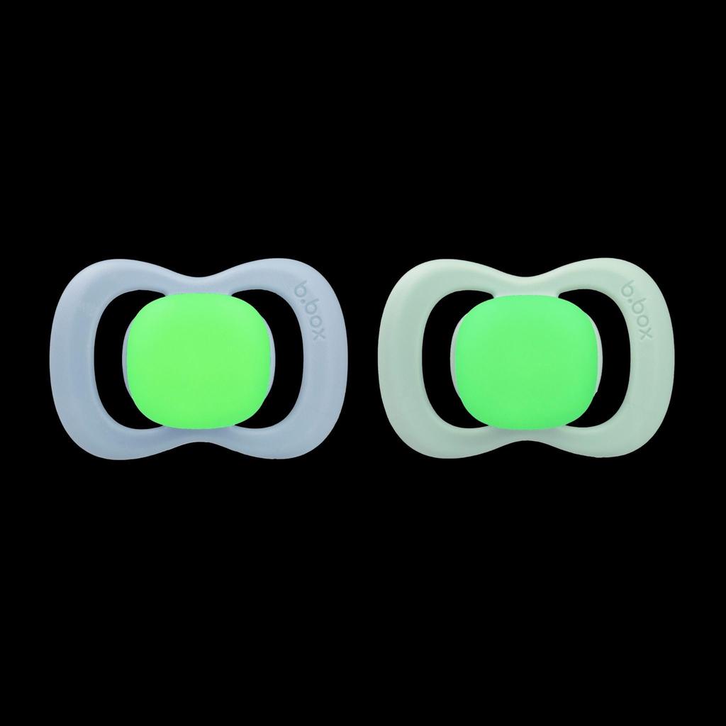 Glow Silicone Baby B.box Pacifier, Gift, Sky/Sage, 0-6m (Authentic)