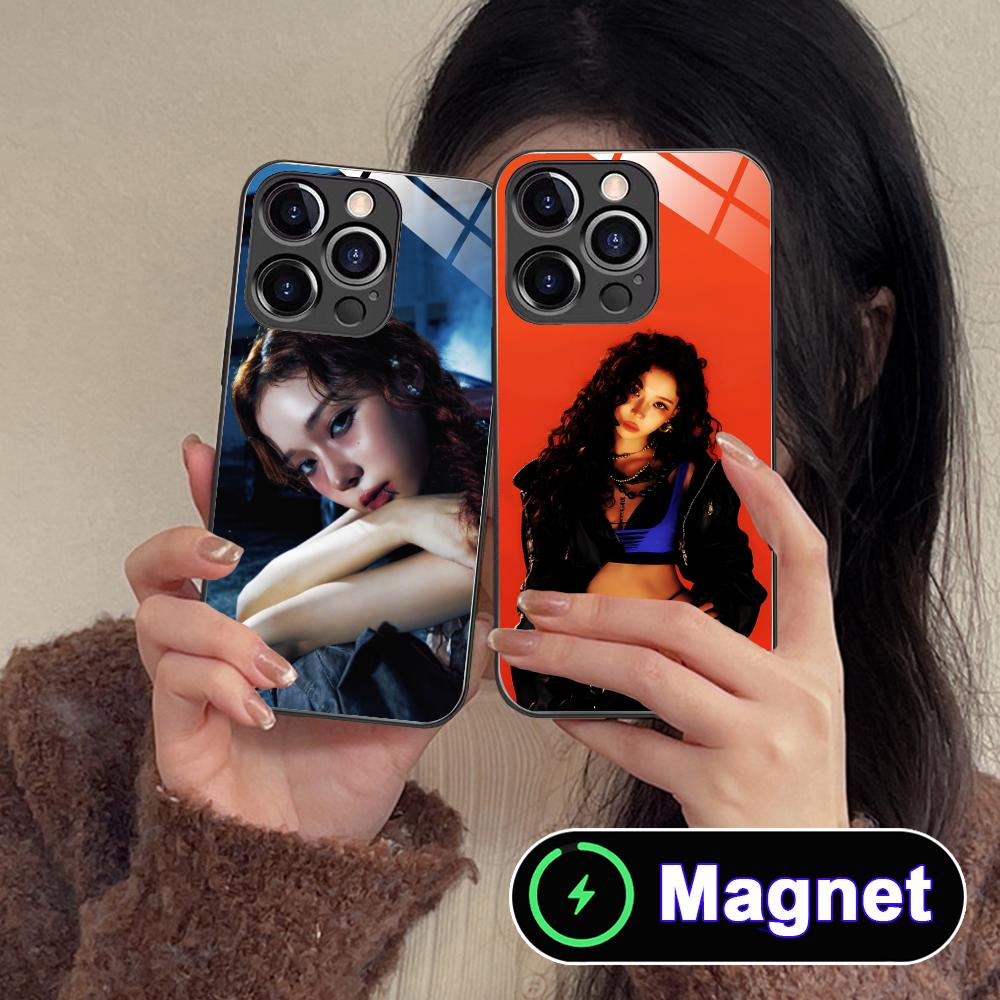 KPOP Girl Winter Phone Case for iPhone 17 16 15 14 13 12 11 Air Pro Max Plus Mini Glass MagSafe Cover