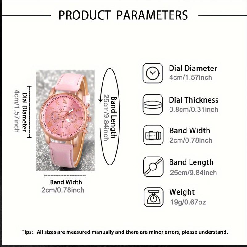 3pcs Elegant Roman Quartz Women's Watches - Fashionable Round Dial with Faux Leather Strap, Perfect Gift Idea