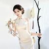White neck sleeveless national style new Chinese Suzhou cheongsam improved young women's high-end birthday party dress