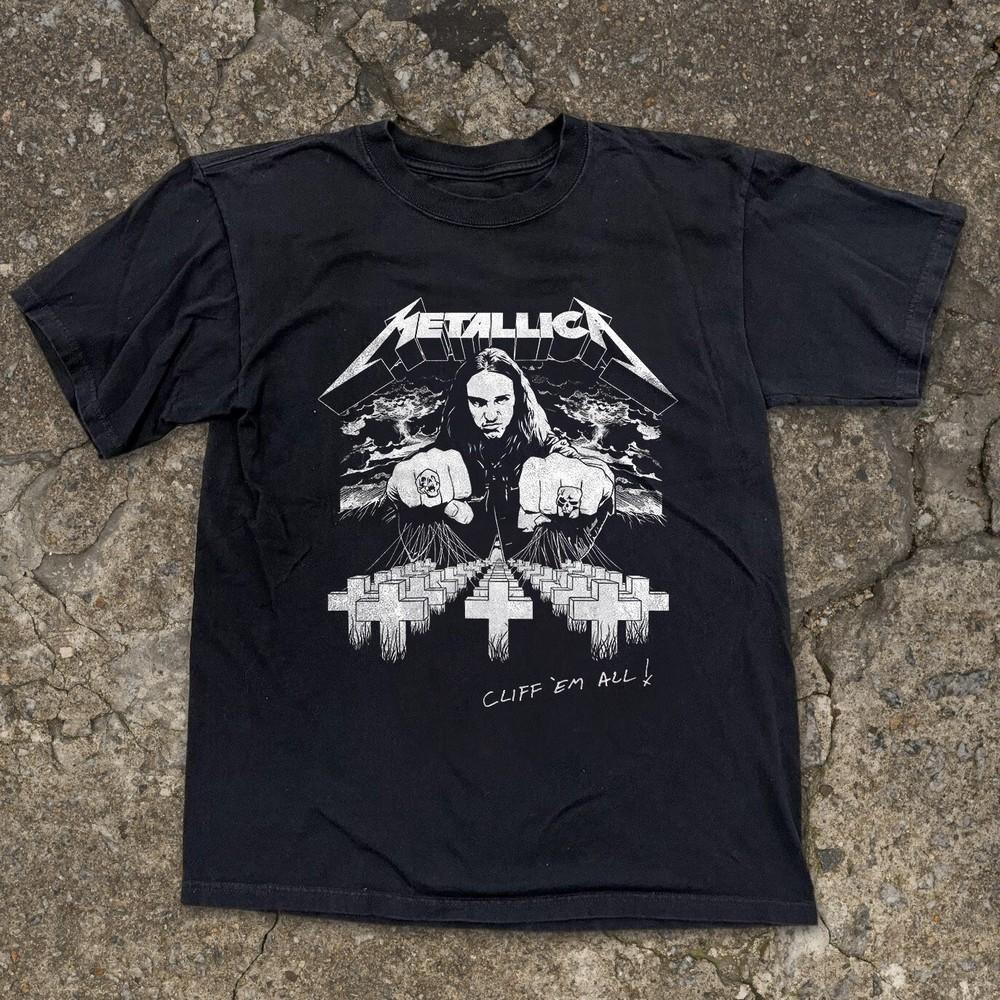 METALLICA CLIFF BURTON KILL EM ALL Унисекс Черная Футболка Размер S-5XL Унисекс Футболка XXL