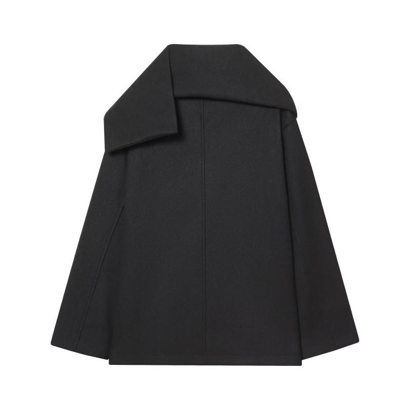 Cappotto Lungo da Donna in Misto Lana con Collo a Sciarpa Vestibilità Regolare Inverno 2026 Capospalla Oversize