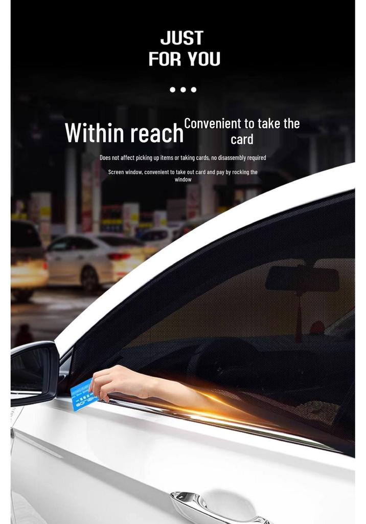 Car Sunshade & Anti-Mosquito Screen: Heat Insulation Window & Windshield Screen with Side Curtains for Interior Use