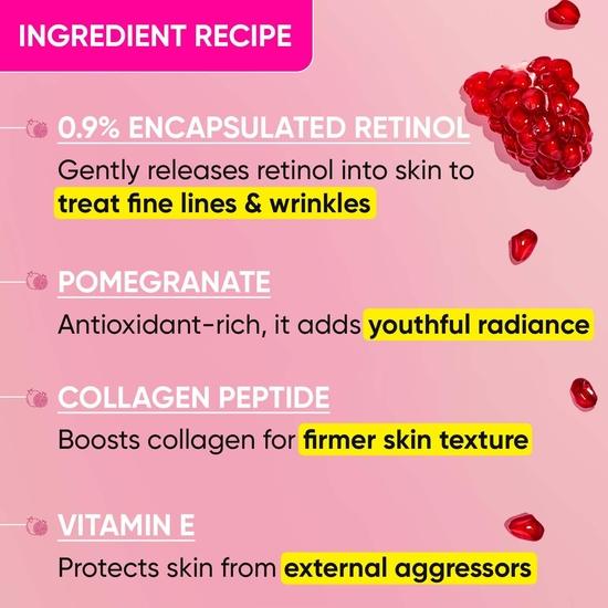 Dot & Key Pomegranate & Retinol Anti Ageing Serum for Face| Boosts Collagen | Reduces Fine Lines & Wrinkles| For Mature, Combination & Dry Skin, 20ml