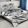 Blue eyed white tiger Pattern 3D Printed Duvet Cover Set Soft Comfortable Bedding Set Wildlife Style Quilt Cover Set Pillowcases
