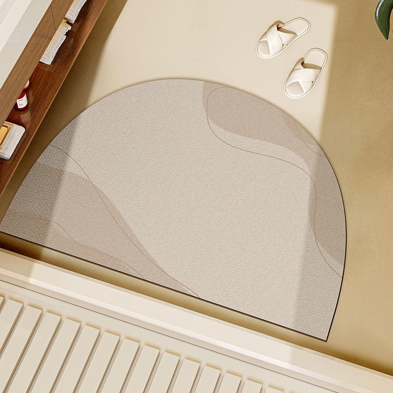 Wasabi-Wind Halbkreisförmige Badezimmer-Fußmatte Diatomit-Schlamm Wasserabsorbierende Fußmatte vor der Badezimmertür Schnelltrocknende und Rutschfeste Fußmatte