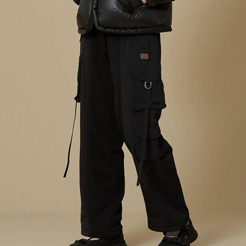 Woven Patch Bijo Cargo Pants  Black 