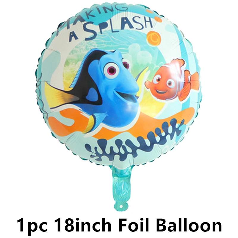 Finding Nemo Latex Balloons Clownfish Ocean Sea Clown Fish Foil Ballons Happy Birthday Banner Cake Topper Party Decor Toy